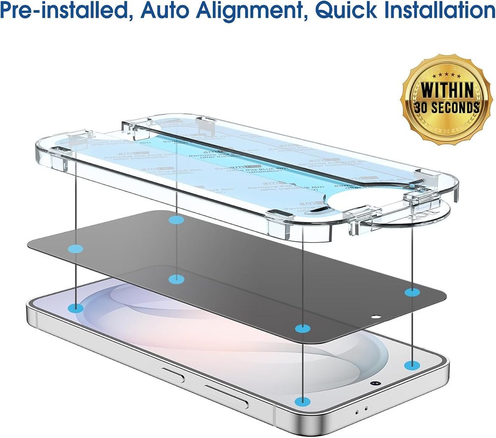 privacy tempered glass screen protector for Galaxy S26+ by amFilm