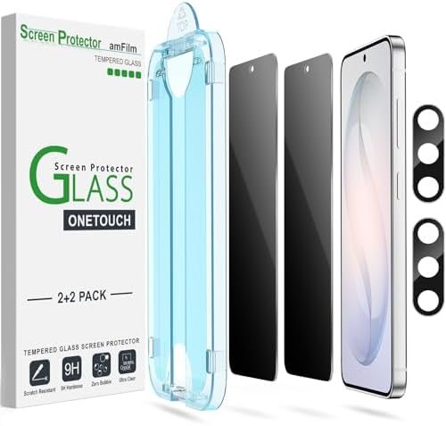 privacy tempered glass screen protector for Galaxy S26+ by amFilm