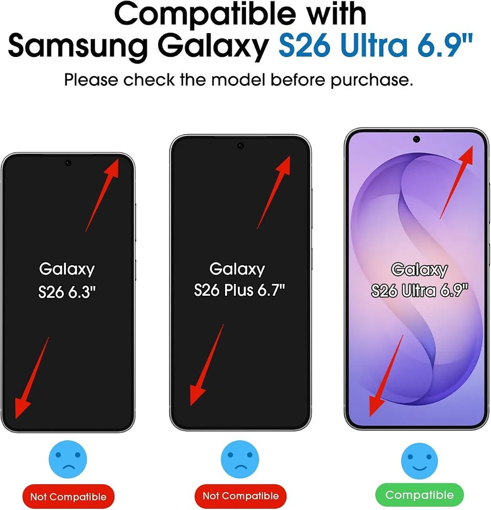 clear tempered glass screen protector for Galaxy S26 Ultra by amFilm
