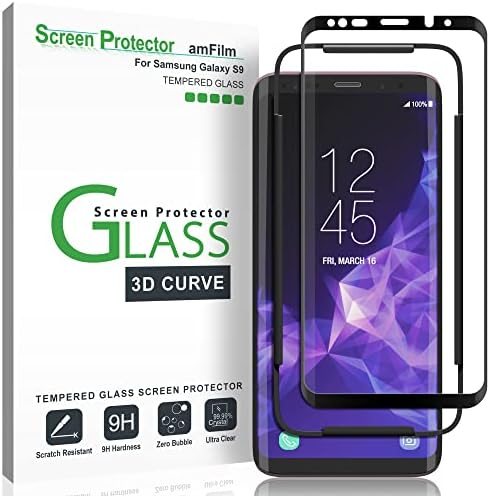 clear tempered glass screen protector for Galaxy S9 by amFilm