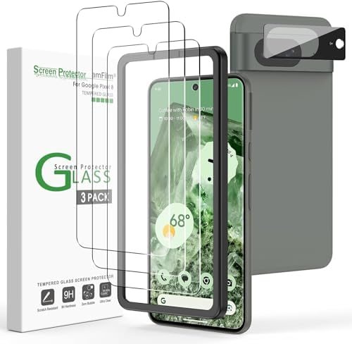 clear tempered glass screen protector for Google Pixel 8 by amFilm