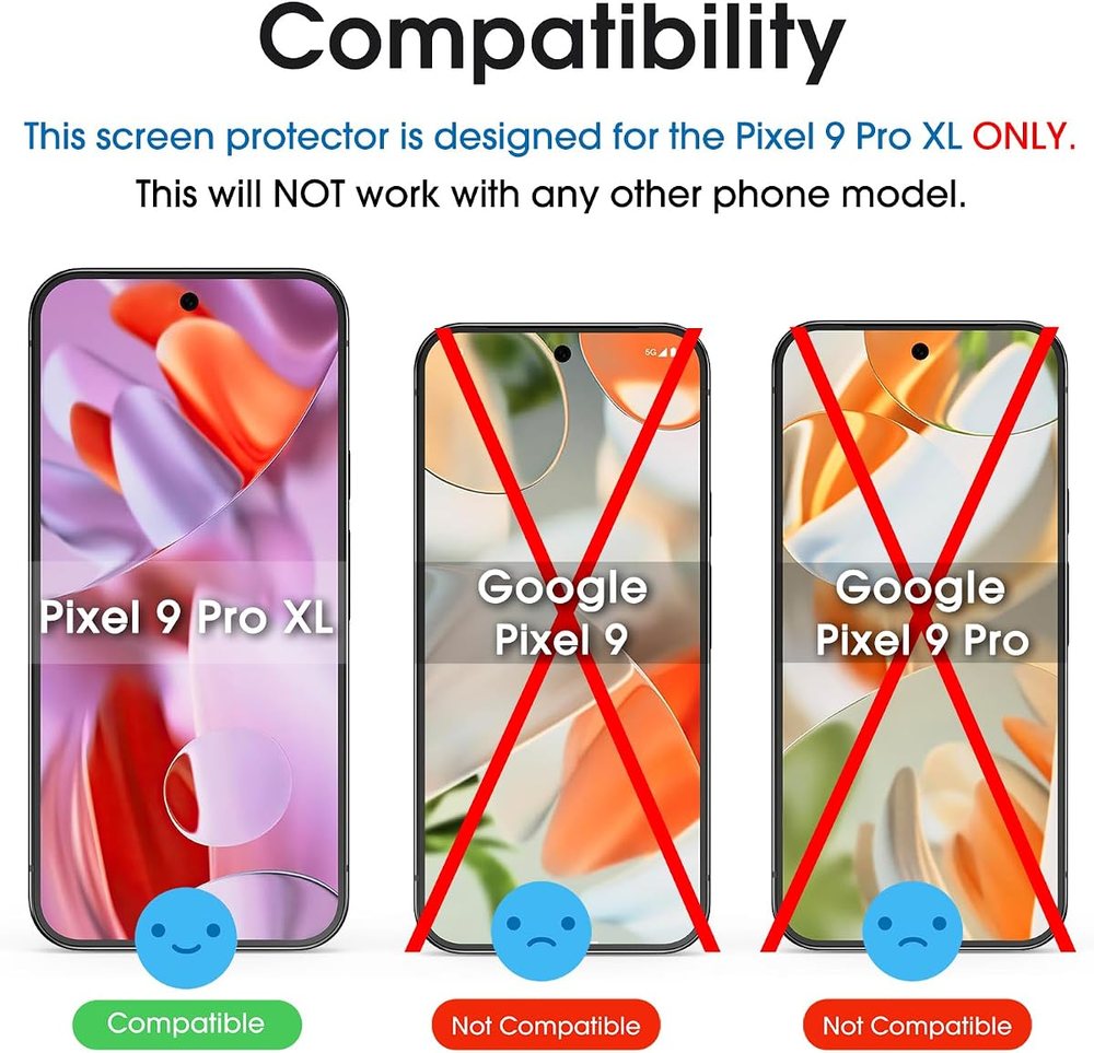 clear tempered glass screen protector for Google Pixel 9 Pro XL by amFilm