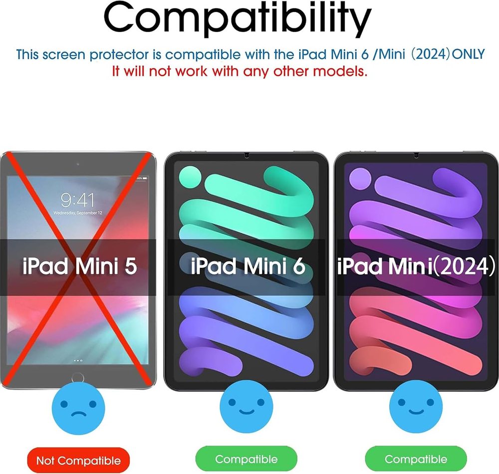 clear tempered glass screen protector for iPad mini 7 by amFilm