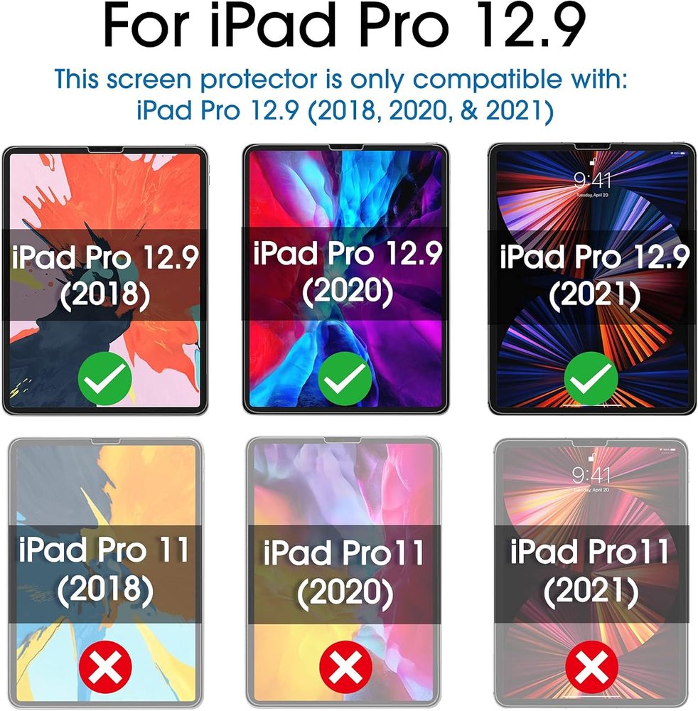 clear tempered glass screen protector for iPad Pro 12.9 by amFilm