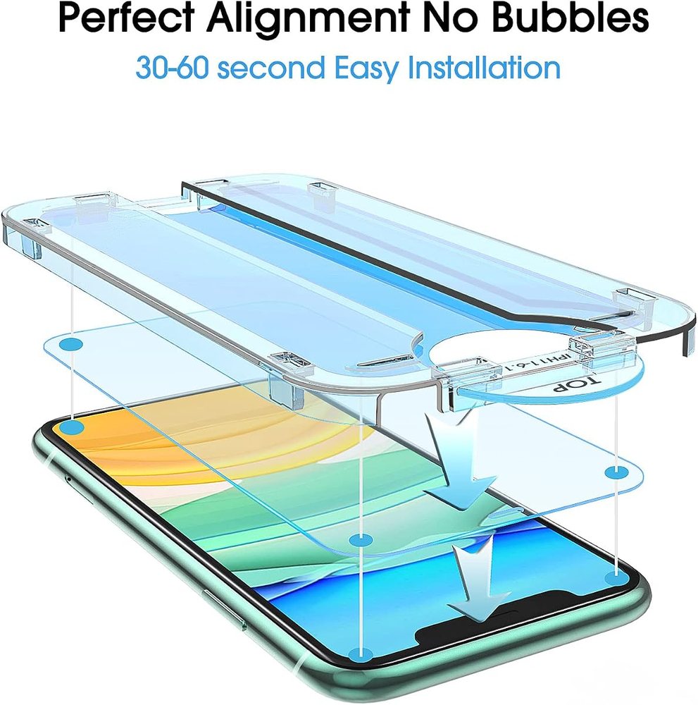 clear tempered glass screen protector for iPhone 11 by amFilm