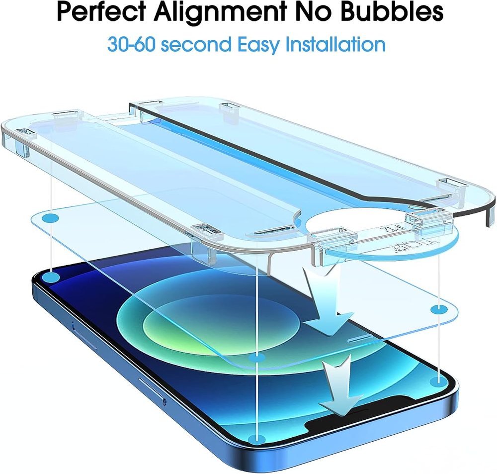clear tempered glass screen protector for iPhone 12/12 Pro by amFilm