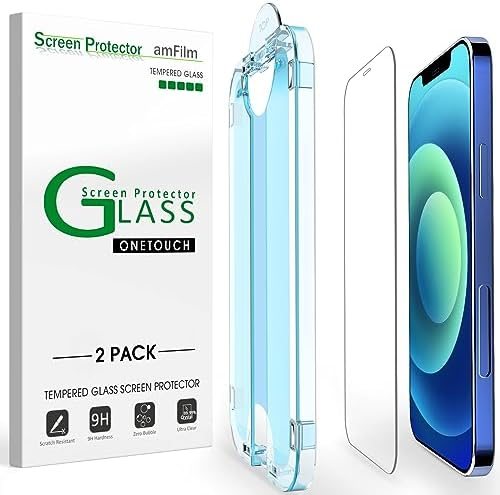 clear tempered glass screen protector for iPhone 12/12 Pro by amFilm
