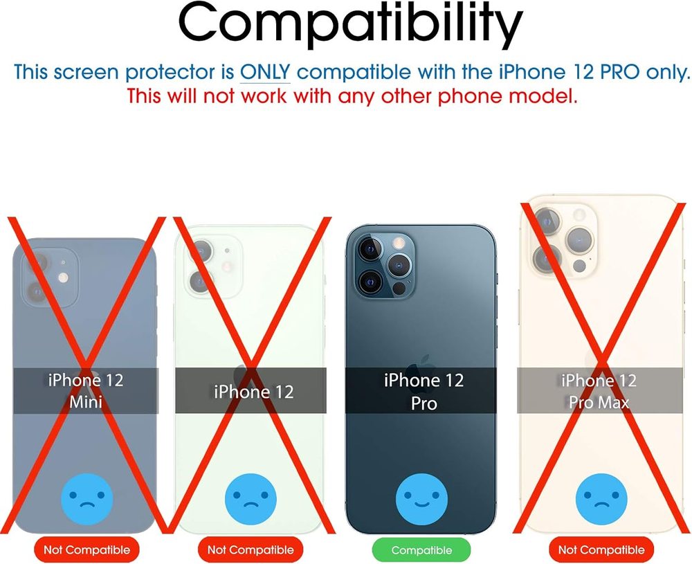 clear tempered glass screen protector for iPhone 12 Pro by amFilm