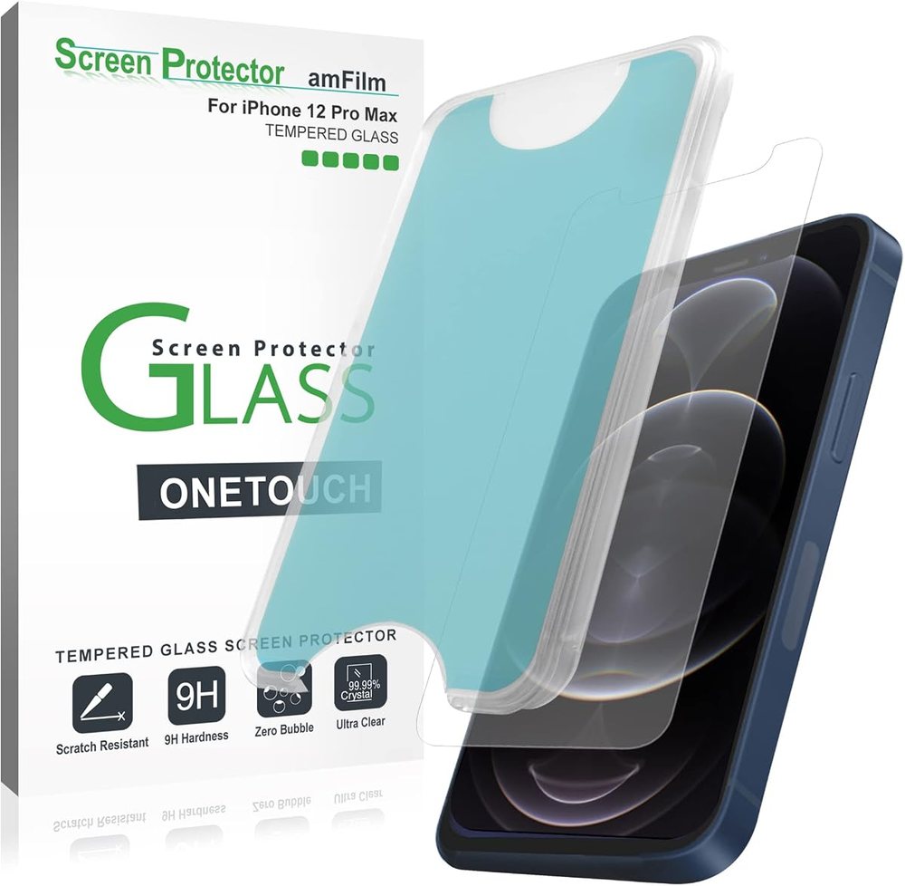 clear tempered glass screen protector for iPhone 12 Pro Max by amFilm