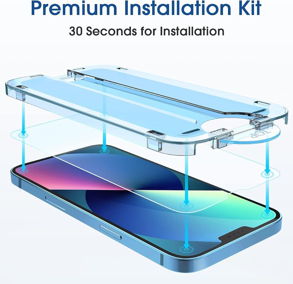 clear tempered glass screen protector for iPhone 13/13 Pro by amFilm