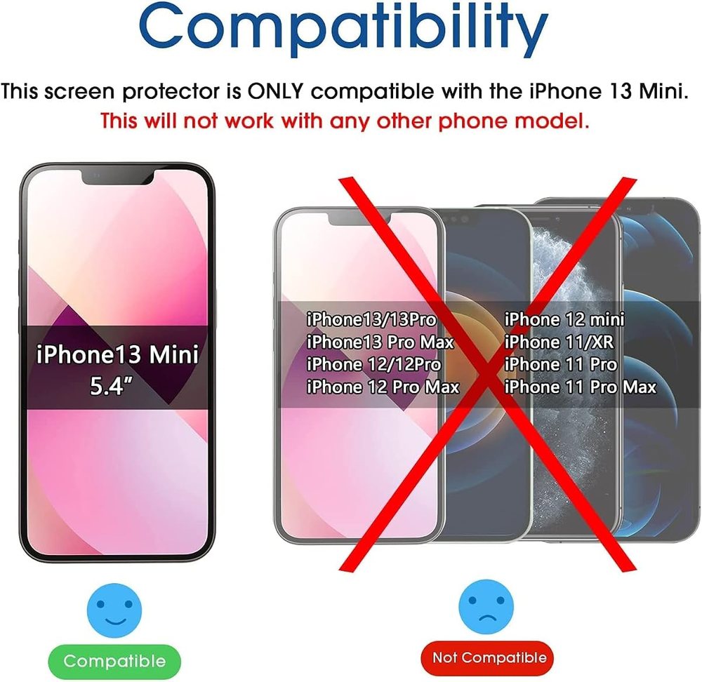 clear tempered glass screen protector for iPhone 13 Mini by amFilm