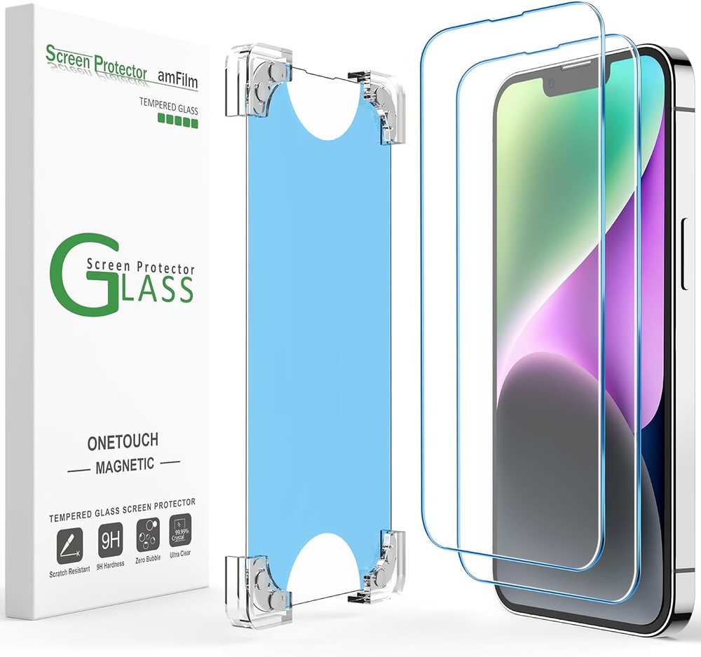 clear tempered glass screen protector for iPhone 13 Pro Max by amFilm