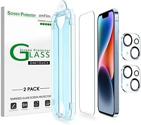 clear tempered glass screen protector for iPhone 14 by amFilm