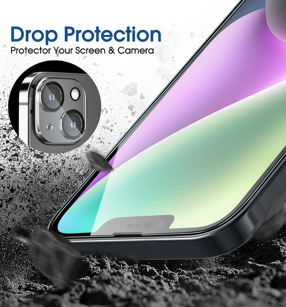 clear tempered glass screen protector for iPhone 14 Plus by amFilm