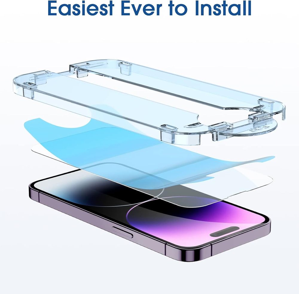 clear tempered glass screen protector for iPhone 14 Pro by amFilm