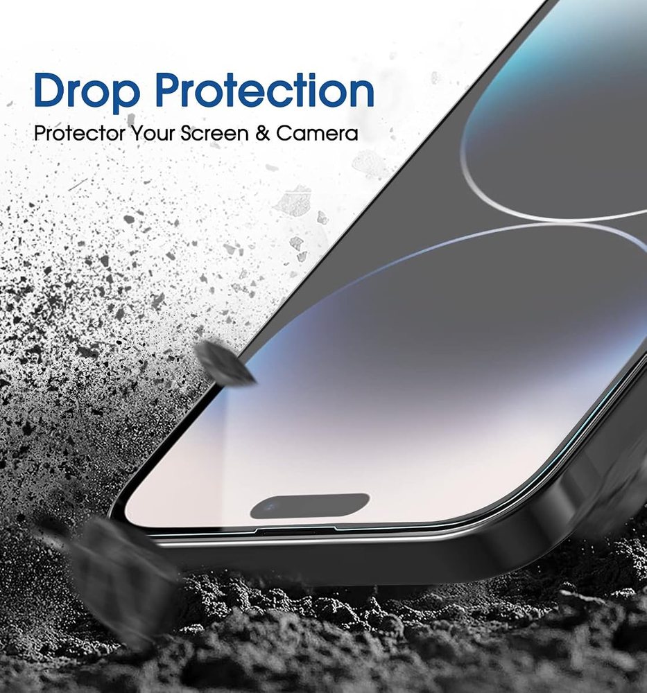 clear tempered glass screen protector for iPhone 14 Pro Max by amFilm