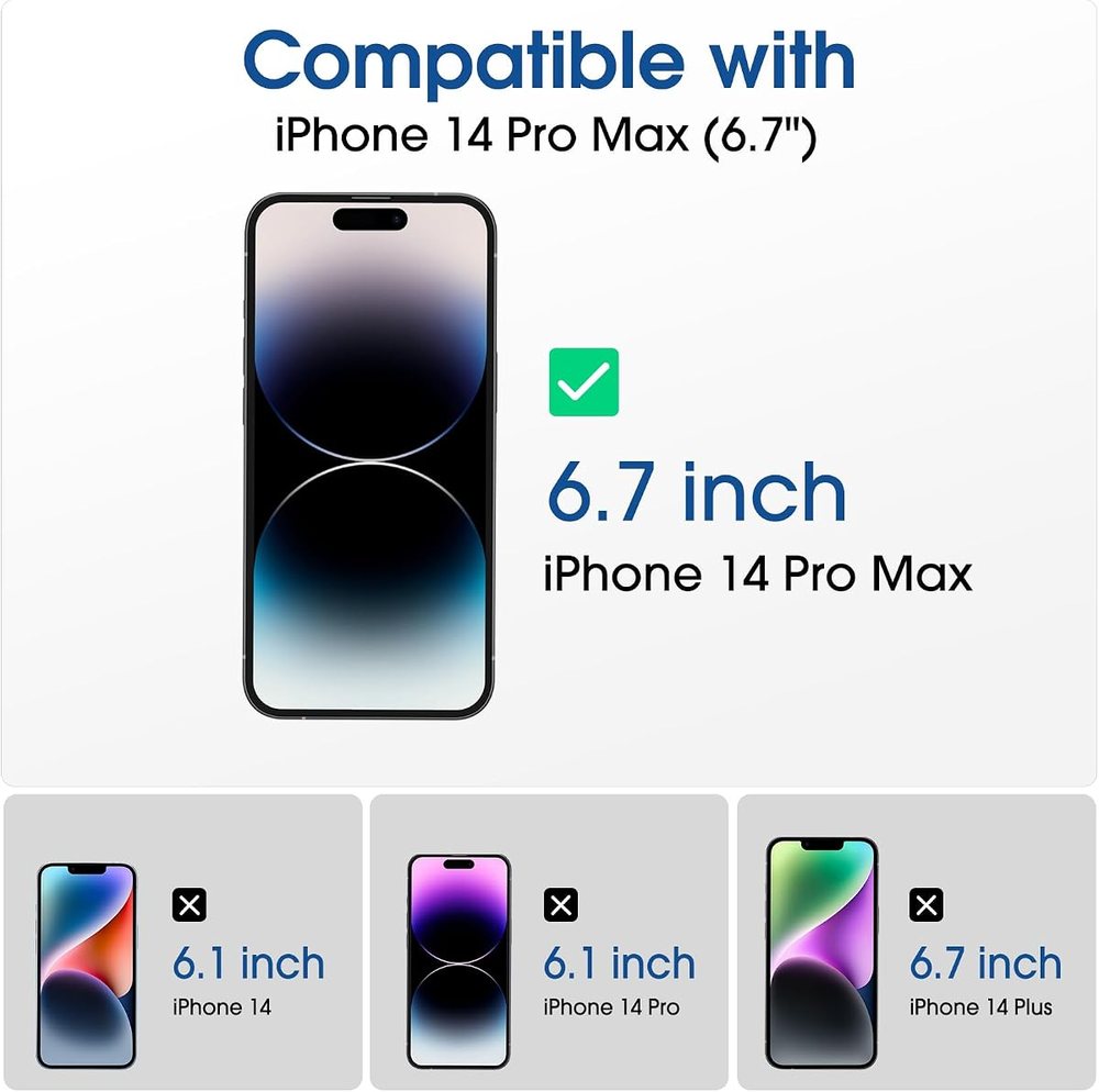 privacy tempered glass screen protector for iPhone 14 Pro Max by amFilm