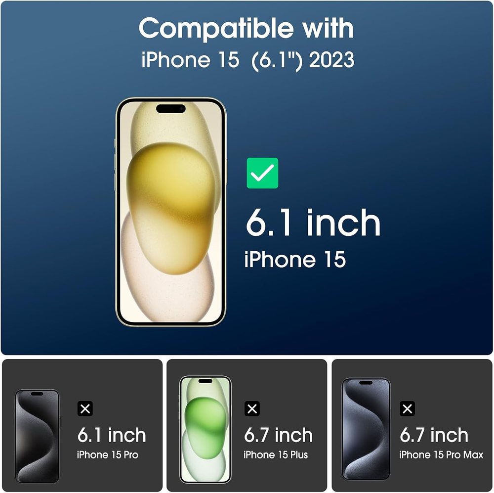 clear tempered glass screen protector for iPhone 15 by amFilm