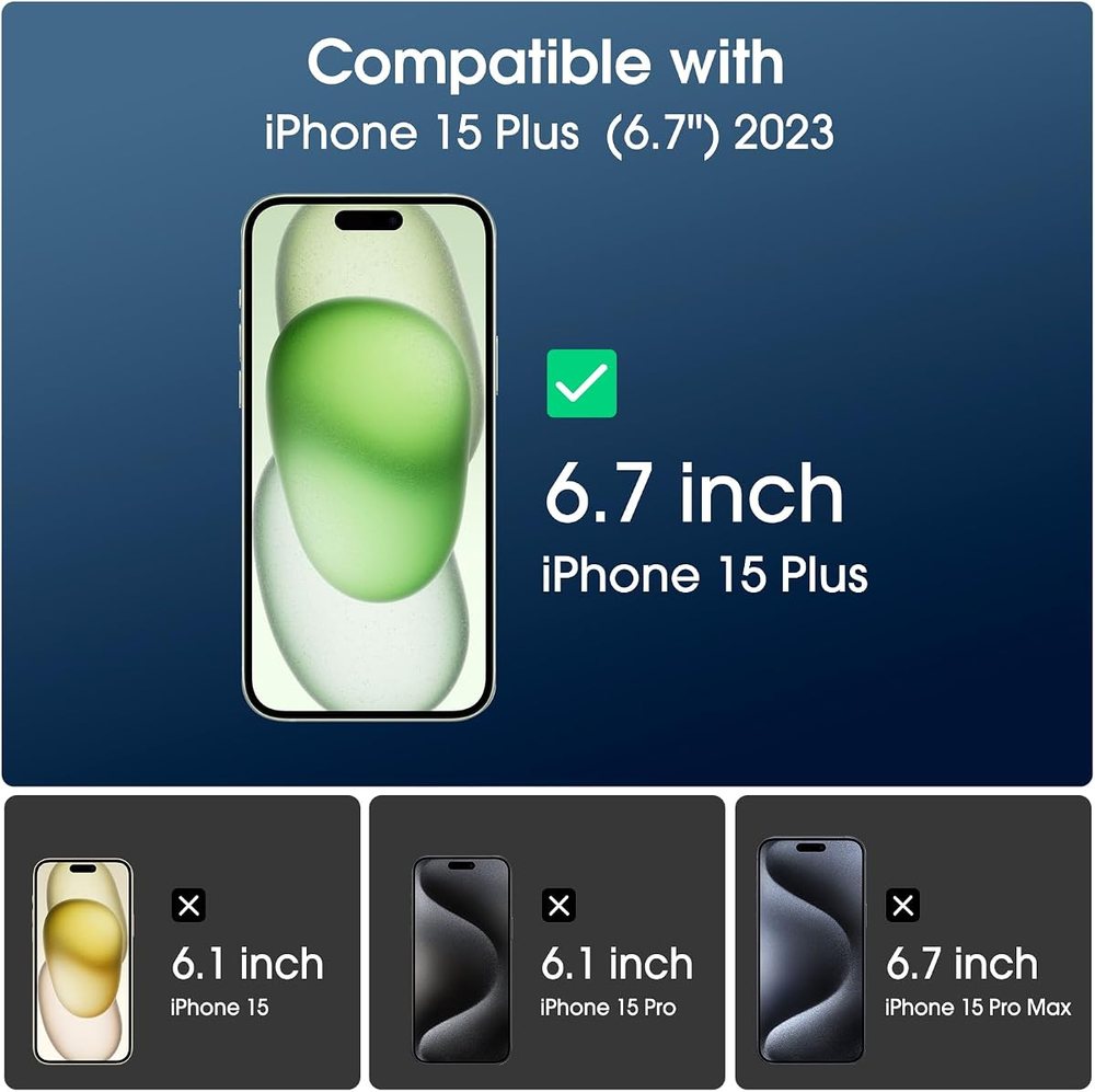 clear tempered glass screen protector for iPhone 15 Plus by amFilm