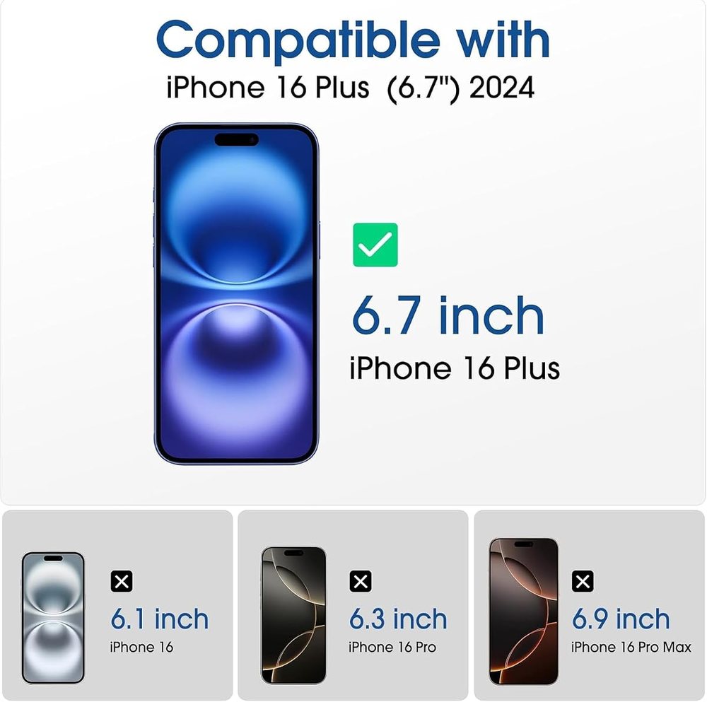 privacy tempered glass screen protector for iPhone 16 Plus by amFilm