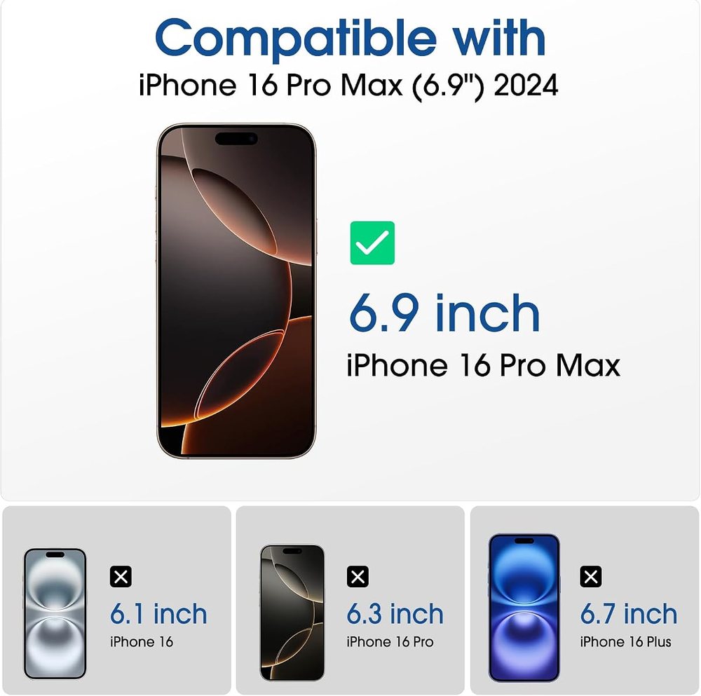 clear tempered glass screen protector for iPhone 16 Pro Max by amFilm