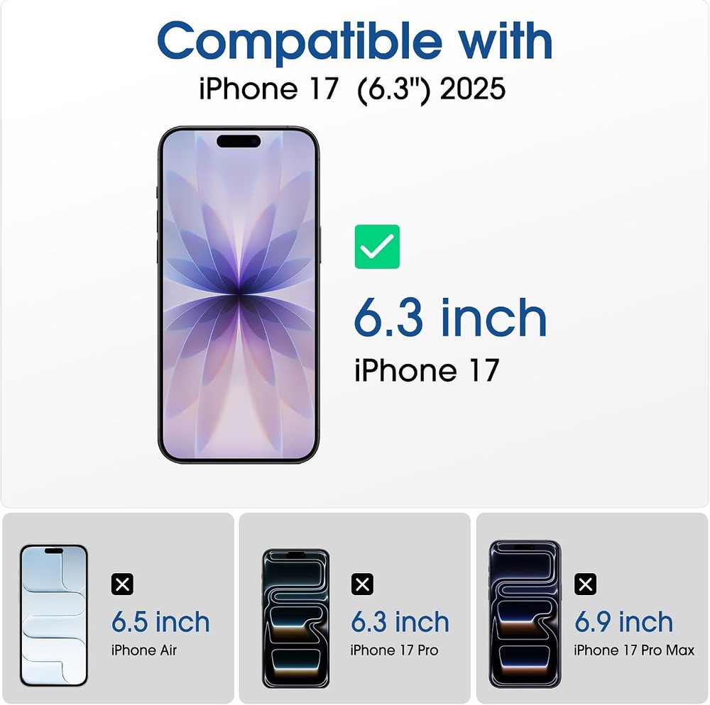 privacy tempered glass screen protector for iPhone 17 by amFilm