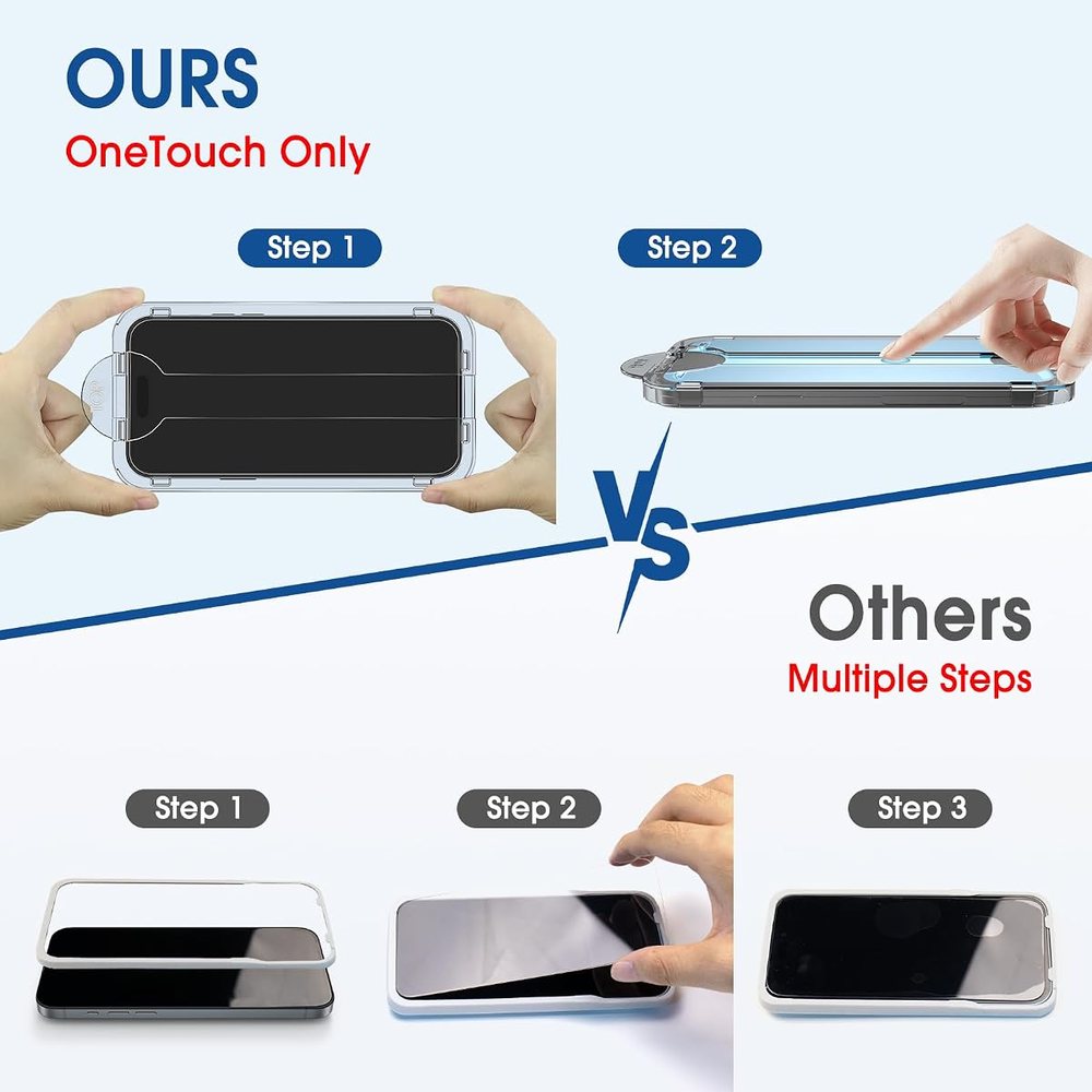 clear tempered glass screen protector for iPhone 17 Pro by amFilm