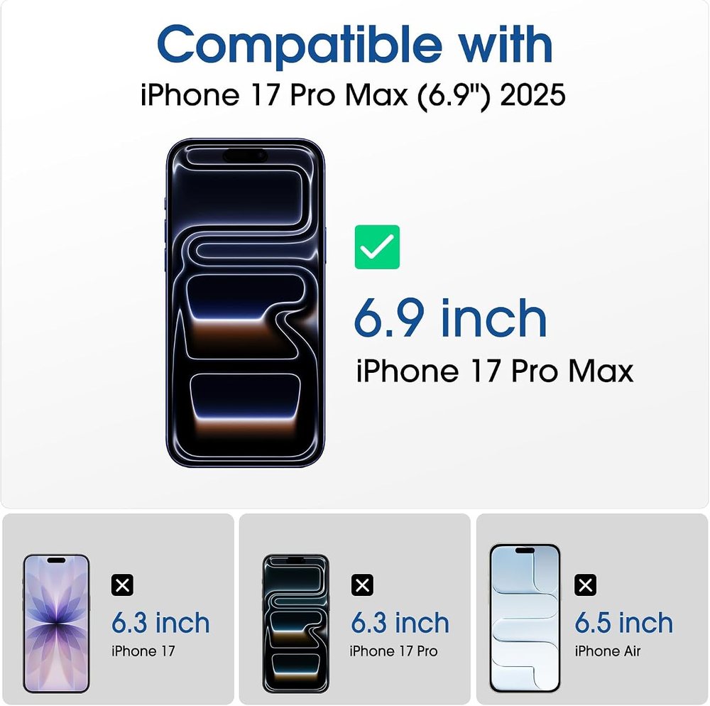 clear tempered glass screen protector for iPhone 17 Pro Max by amFilm