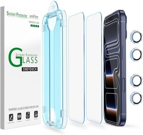 clear tempered glass screen protector for iPhone 17 Pro Max by amFilm