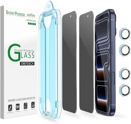 privacy tempered glass screen protector for iPhone 17 Pro Max by amFilm