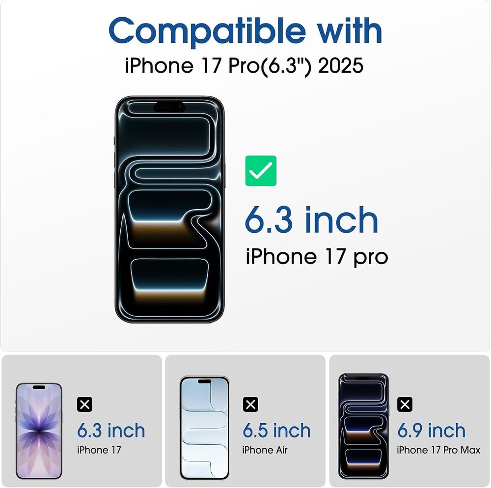 privacy tempered glass screen protector for iPhone 17 Pro by amFilm