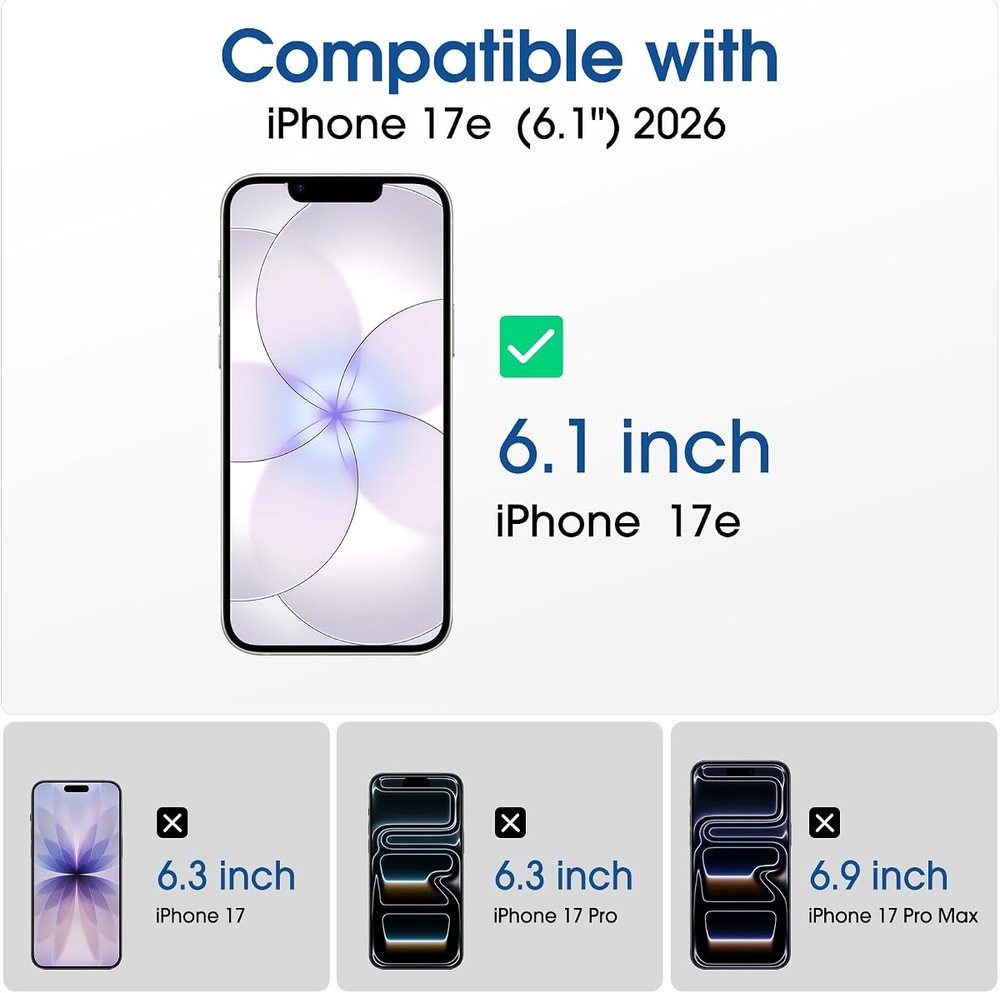 clear tempered glass screen protector for iPhone 17e by amFilm