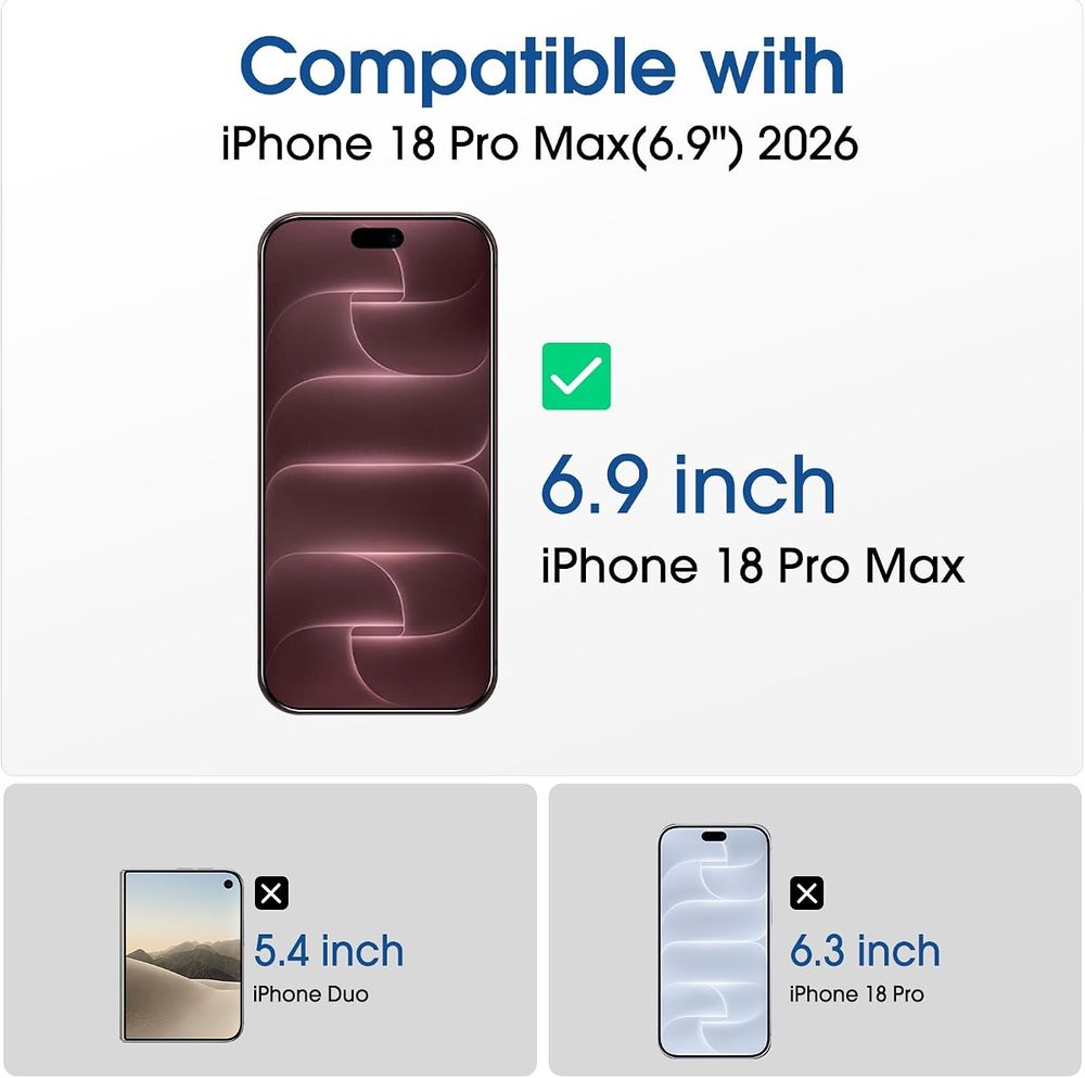 clear tempered glass screen protector for iPhone 18 Pro Max by amFilm