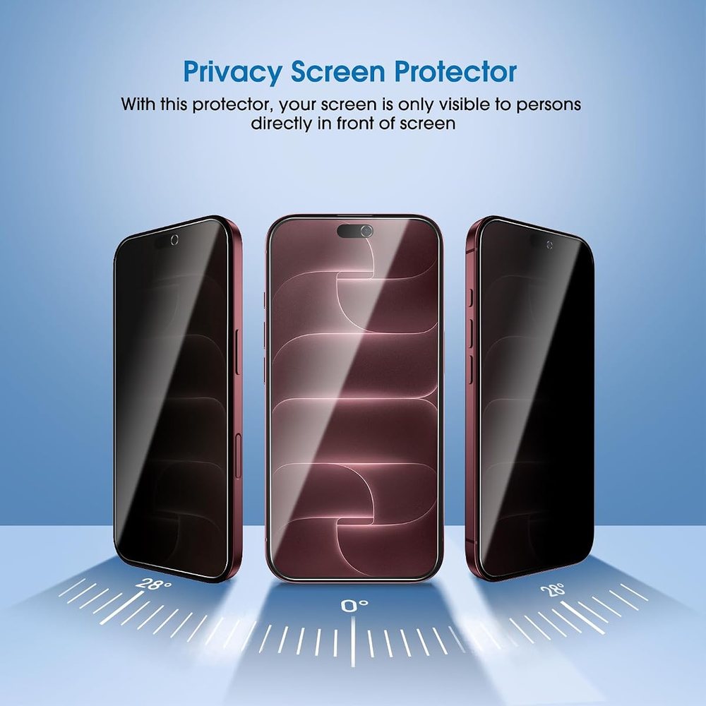 privacy tempered glass screen protector for iPhone 18 Pro Max by amFilm