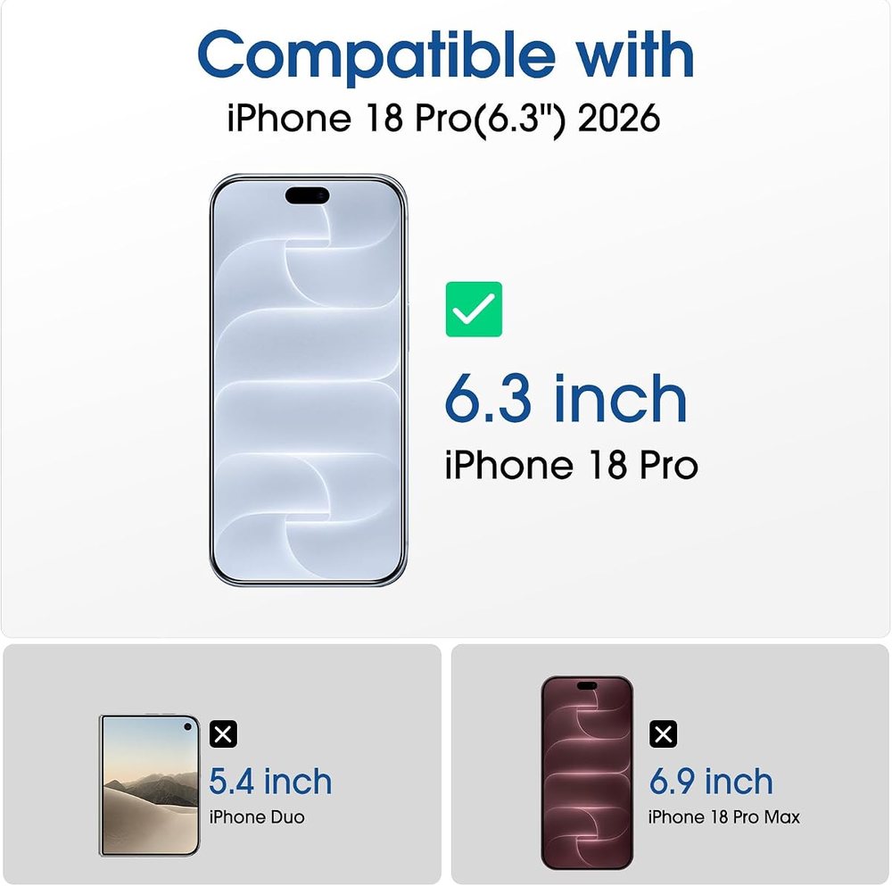 privacy tempered glass screen protector for iPhone 18 Pro by amFilm