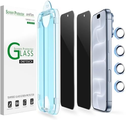 privacy tempered glass screen protector for iPhone 18 Pro by amFilm