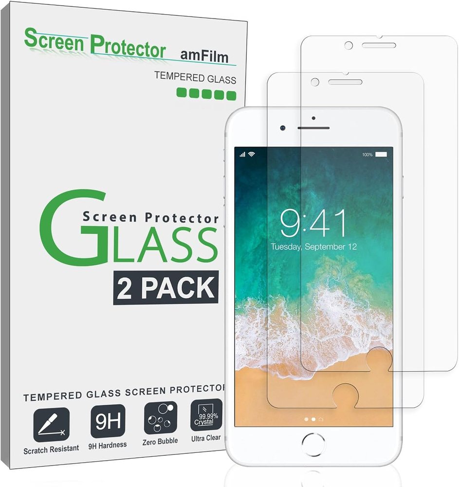 clear tempered glass screen protector for iPhone 8 by amFilm