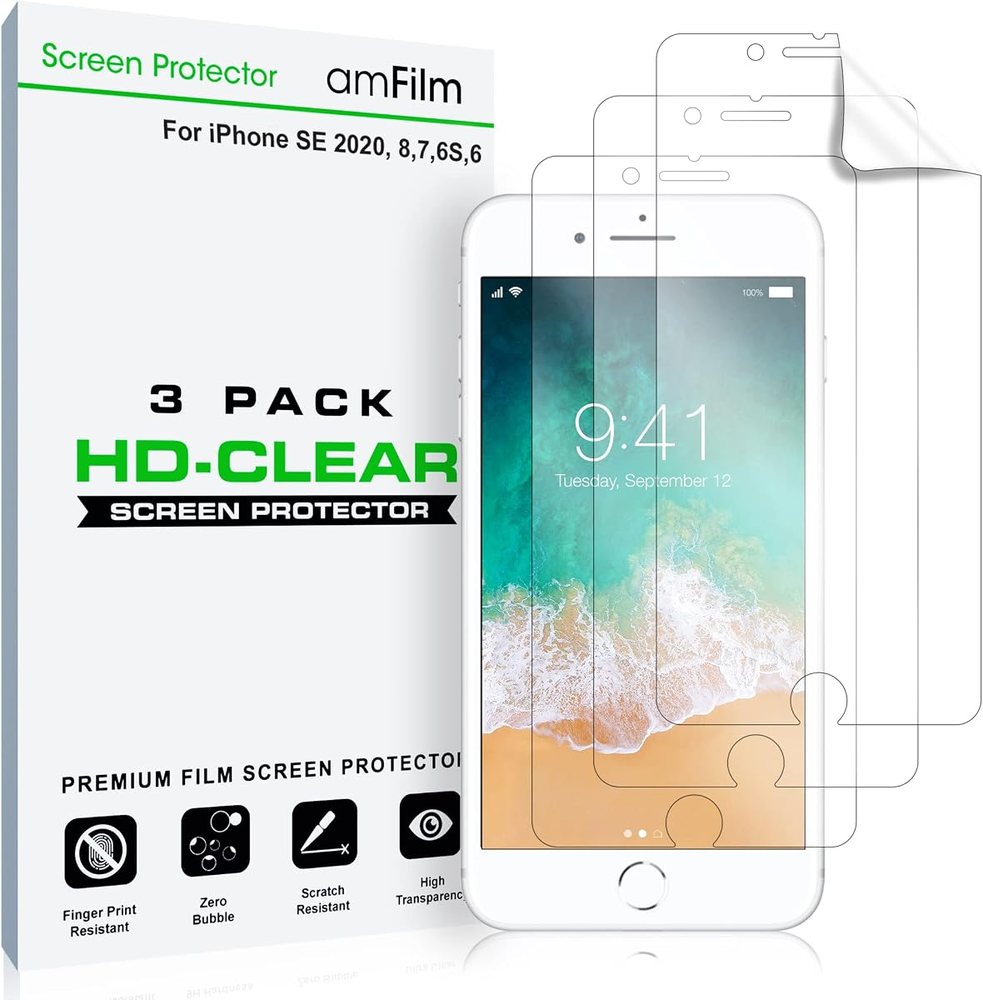 clear tempered glass screen protector for iPhone 8 by amFilm
