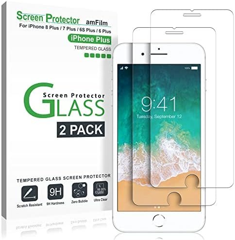 clear tempered glass screen protector for iPhone 8 Plus by amFilm