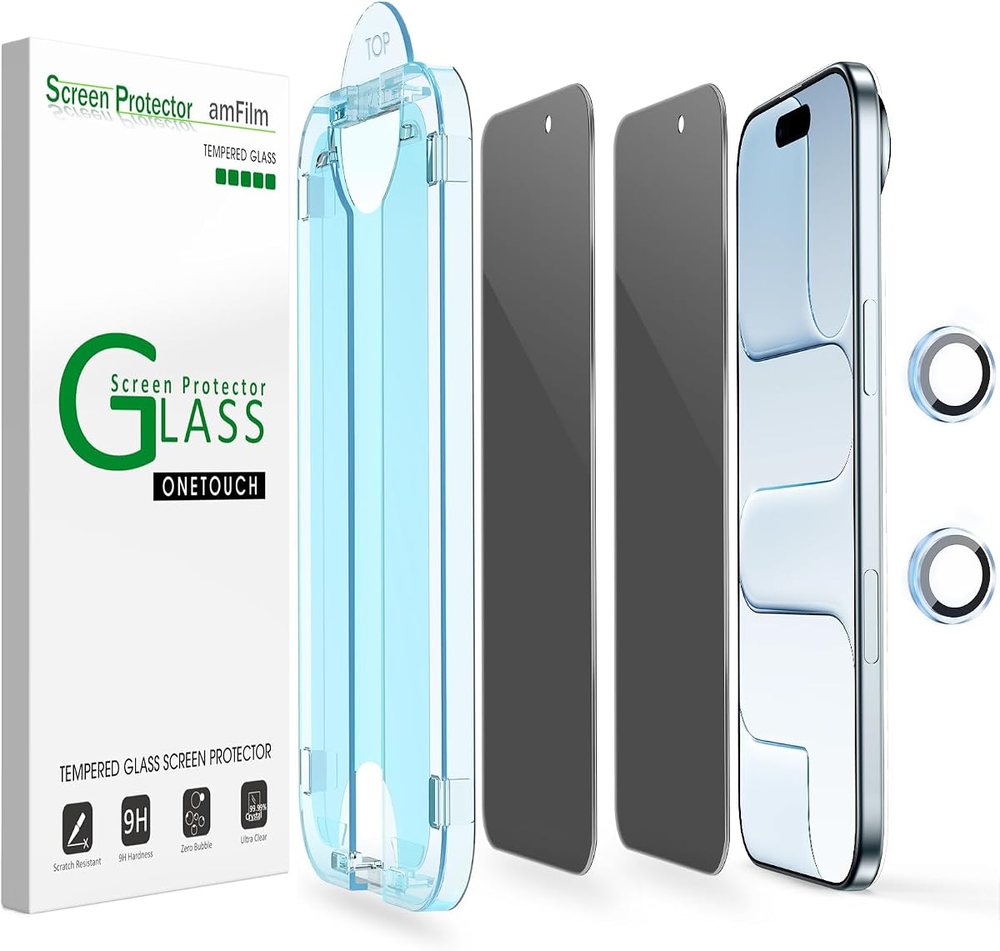 privacy tempered glass screen protector for iPhone Air 17 by amFilm