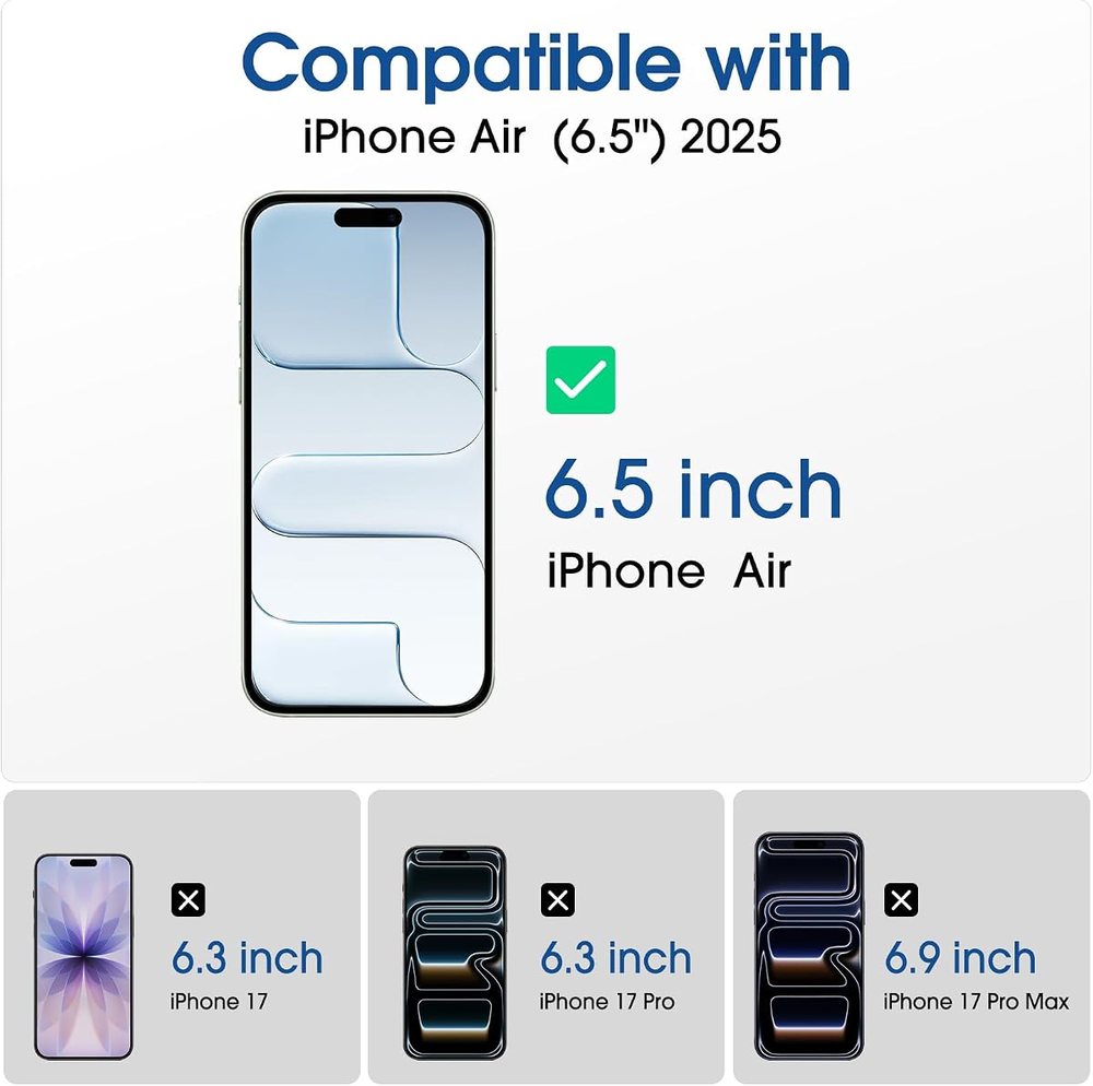 privacy tempered glass screen protector for iPhone Air 17 by amFilm