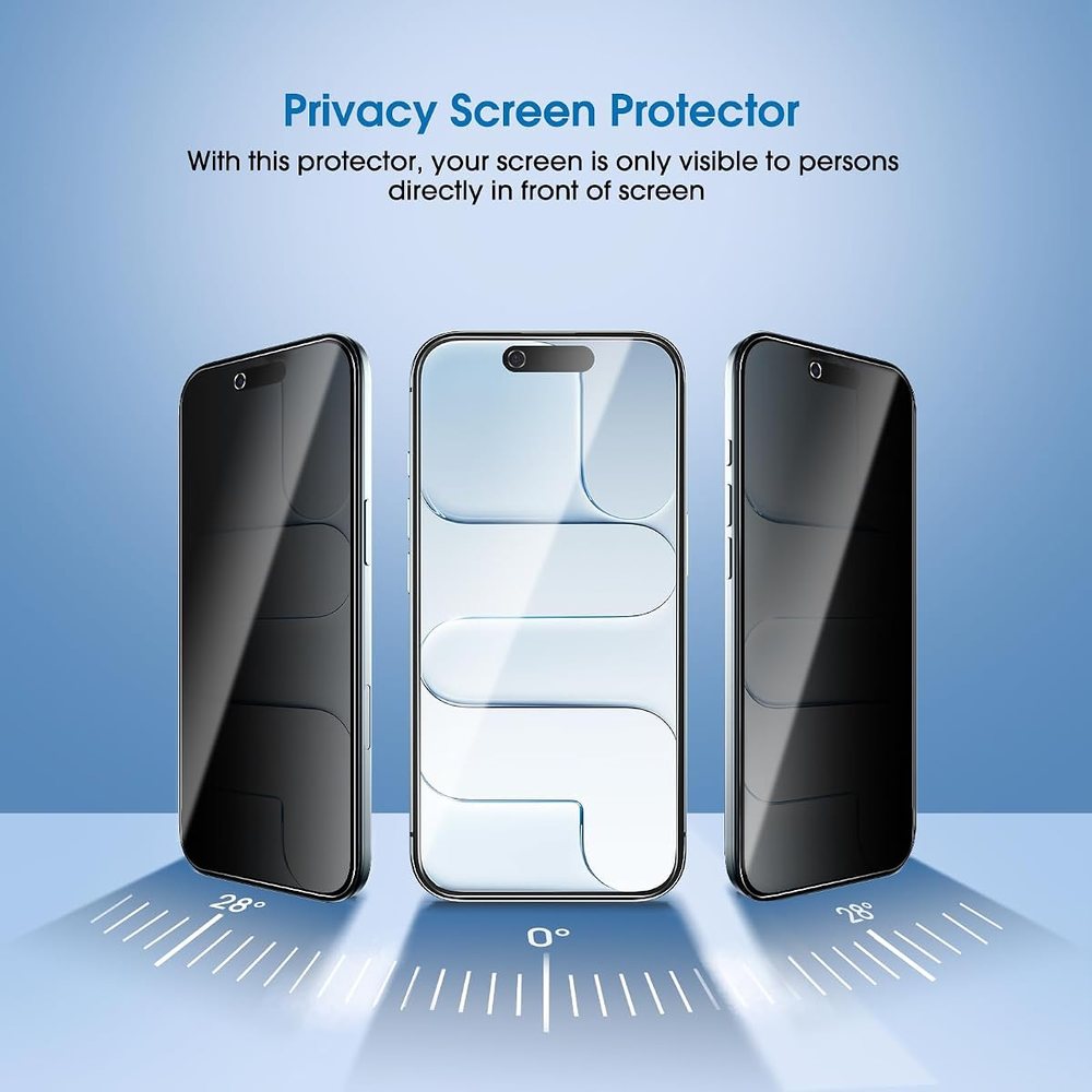 privacy tempered glass screen protector for iPhone Air 17 by amFilm