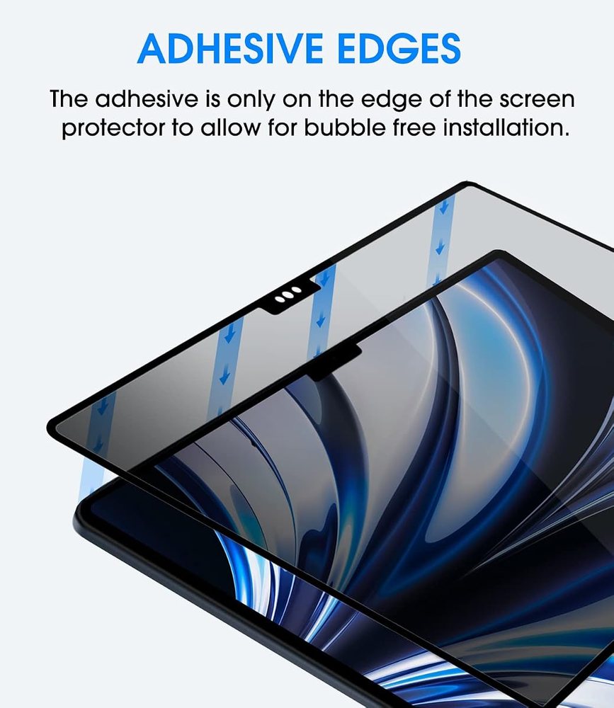 privacy tempered glass screen protector for MacBook Air 13.6 by amFilm