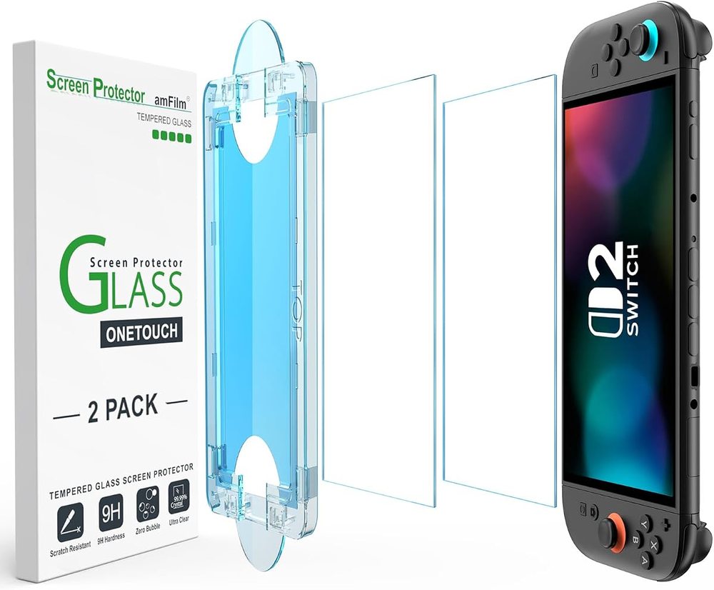 clear tempered glass screen protector for Nintendo Switch 2 by amFilm