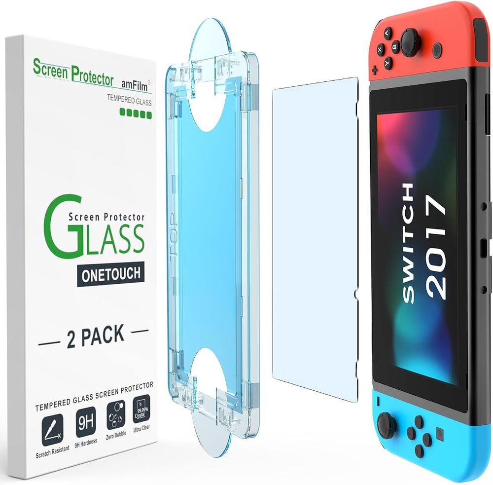 clear tempered glass screen protector for Nintendo Switch by amFilm