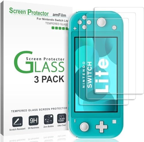 clear tempered glass screen protector for Nintendo Switch Lite 2019 by amFilm