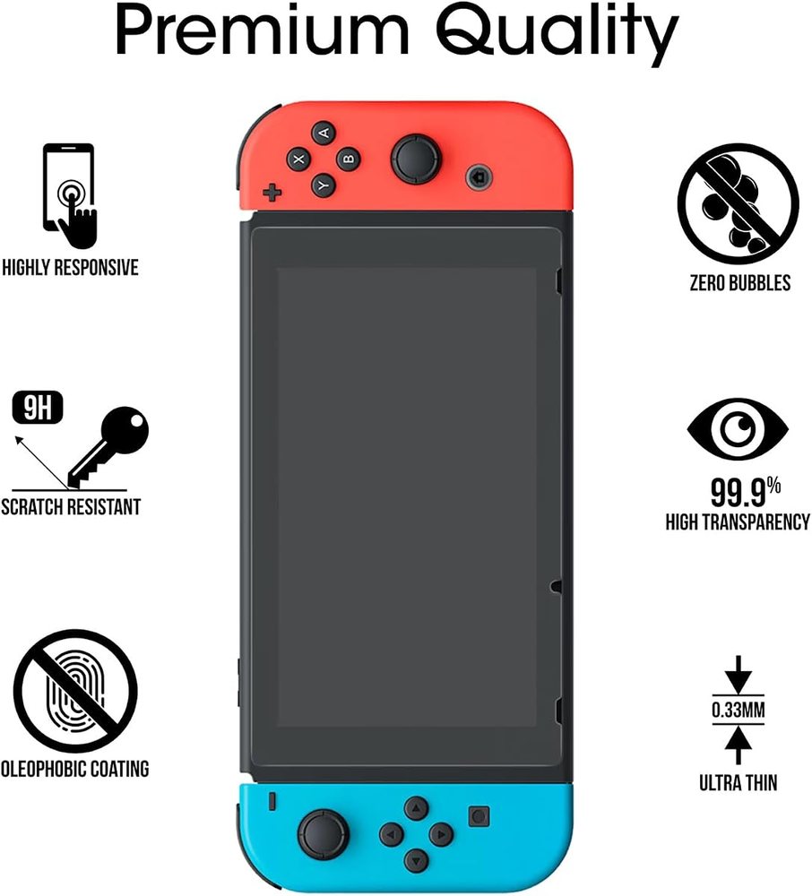 matte anti-glare tempered glass screen protector for Nintendo Switch by amFilm