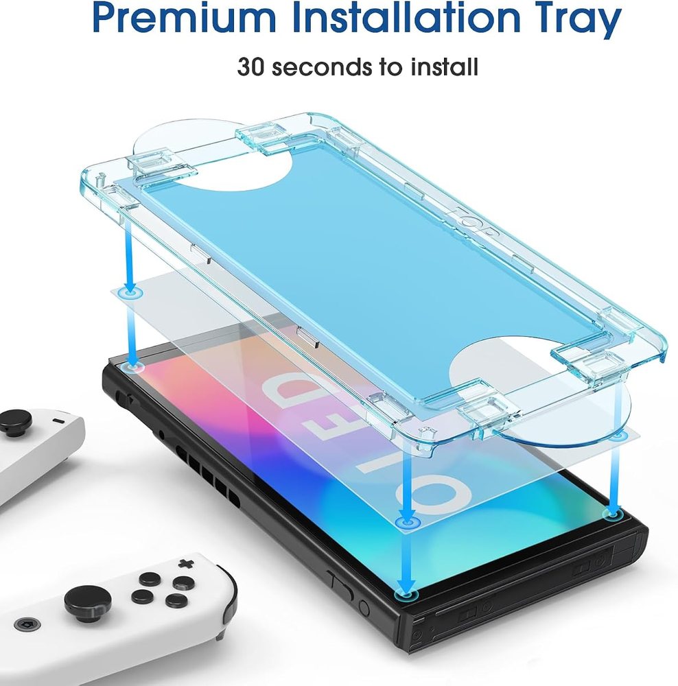 matte anti-glare tempered glass screen protector for Nintendo Switch OLED by amFilm