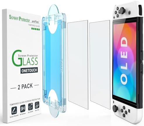 matte anti-glare tempered glass screen protector for Nintendo Switch OLED by amFilm