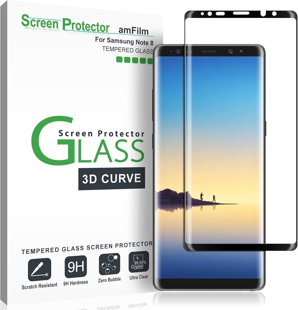 clear tempered glass screen protector for Samsung Galaxy Note 8 by amFilm